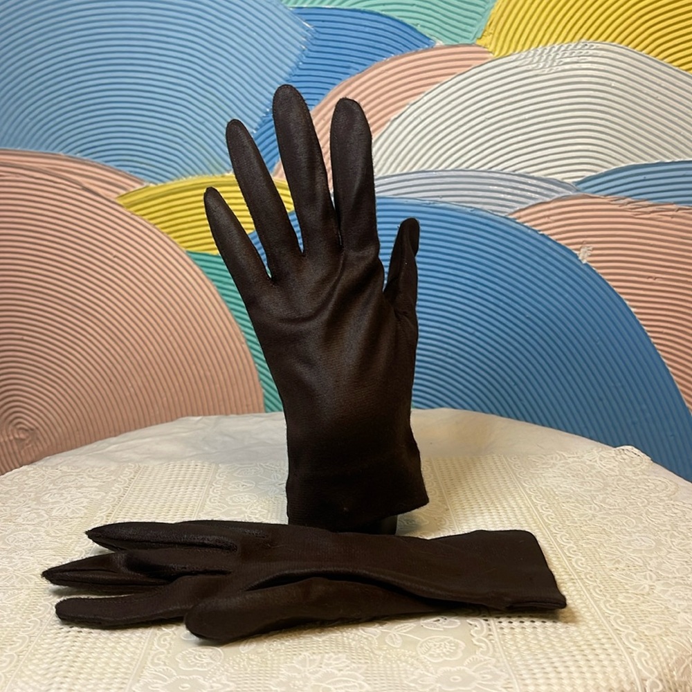 Vintage Analon Hansen size 6 Brown black Gloves small